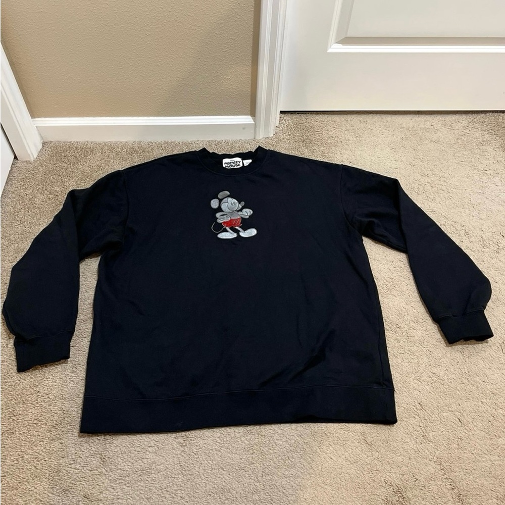 Disney Black Crewneck Sweater with Iconic Character